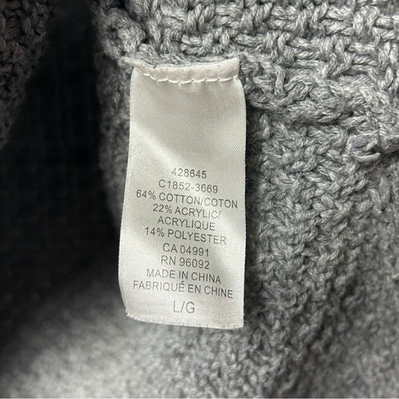 Hilary Radley Grey Knit Cowl Neck Sweater L - Picture 6 of 6